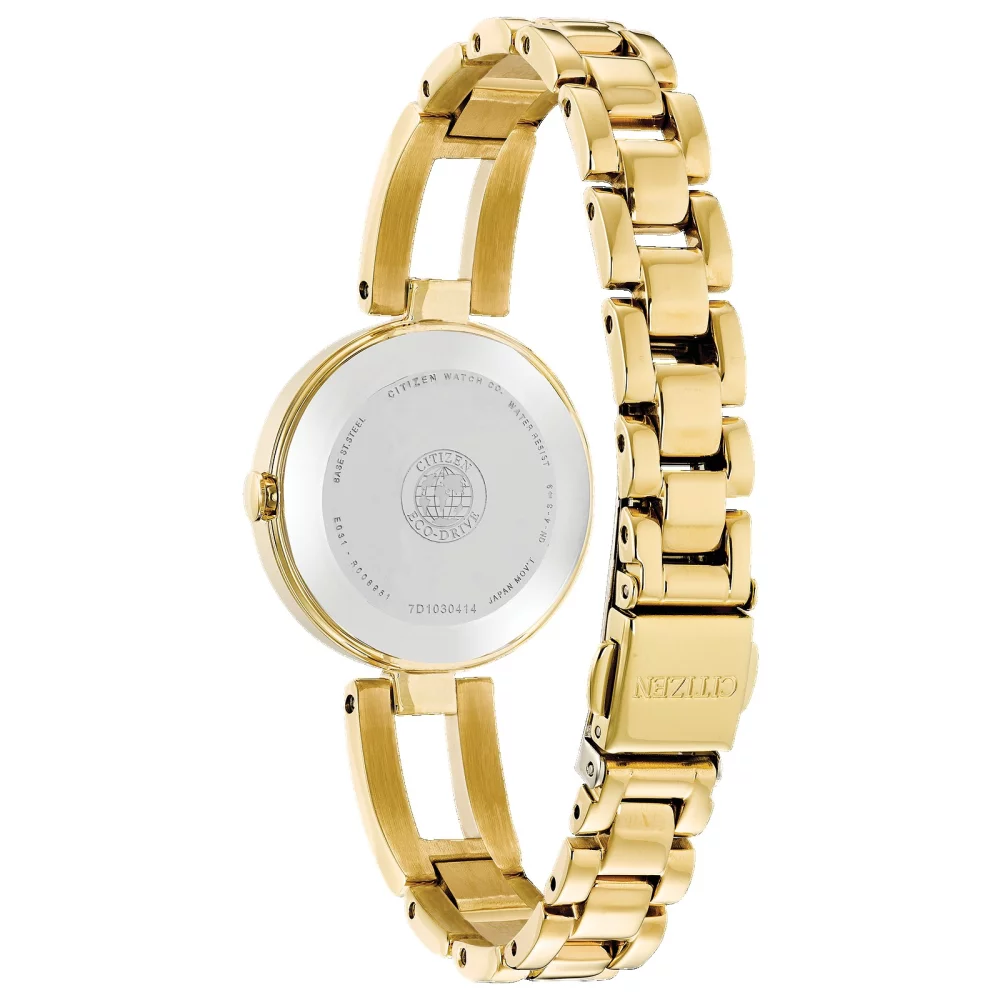 Montre Citizen® Axiom Collection pour femme en or avec cadran rond champagne en or.