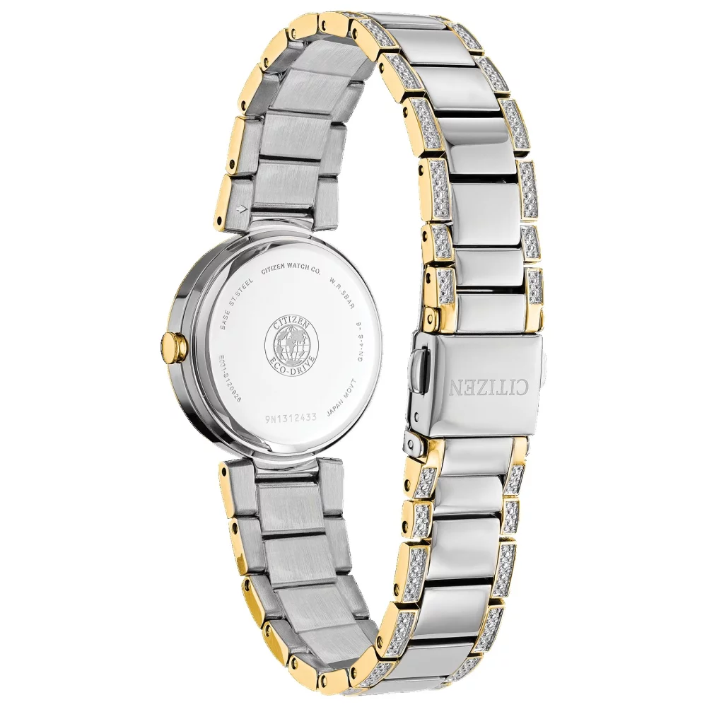 Citizen® Silhouette Crystal Women's Two Tone Watch w/Mother Of Pearl Dial