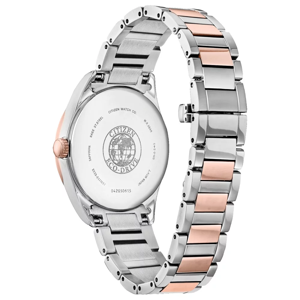 Montre analogique bicolore pour femme de la collection Citizen® Fiore avec cadran en nacre.