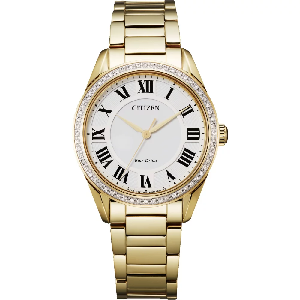Montre analogique Citizen® Fiore Collection pour femmes en or avec diamants