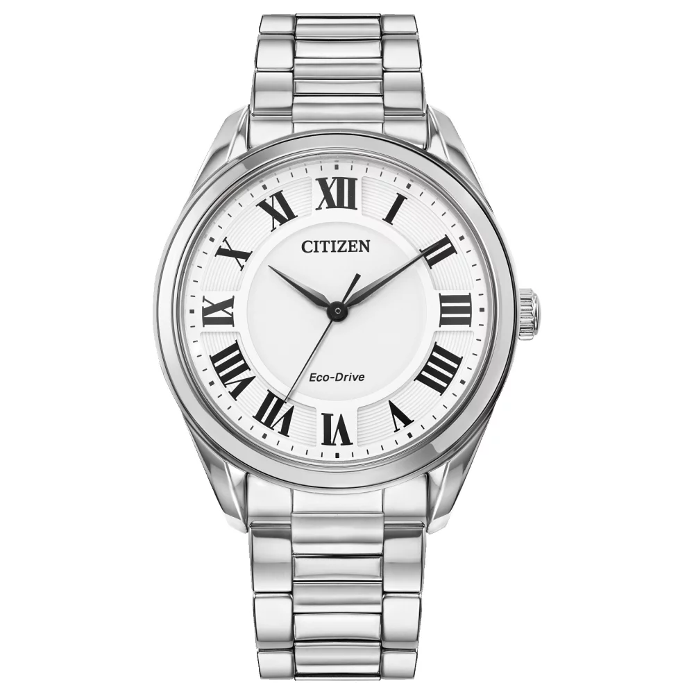 Montre pour femme de la collection Citizen® Fiore en argent avec cadran blanc rond