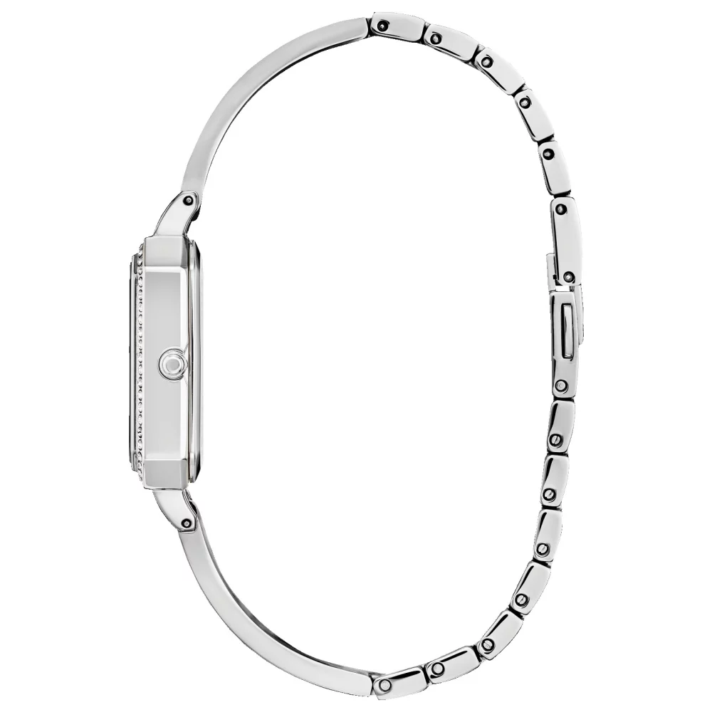 Montre Citizen® Silhouette Crystal pour femme en argent avec cadran rectangulaire