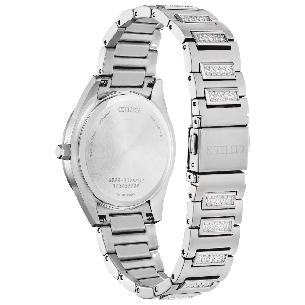 Citizen® Silhouette Crystal Women's Silver Watch w/Round Blue Dial (34 Mil)