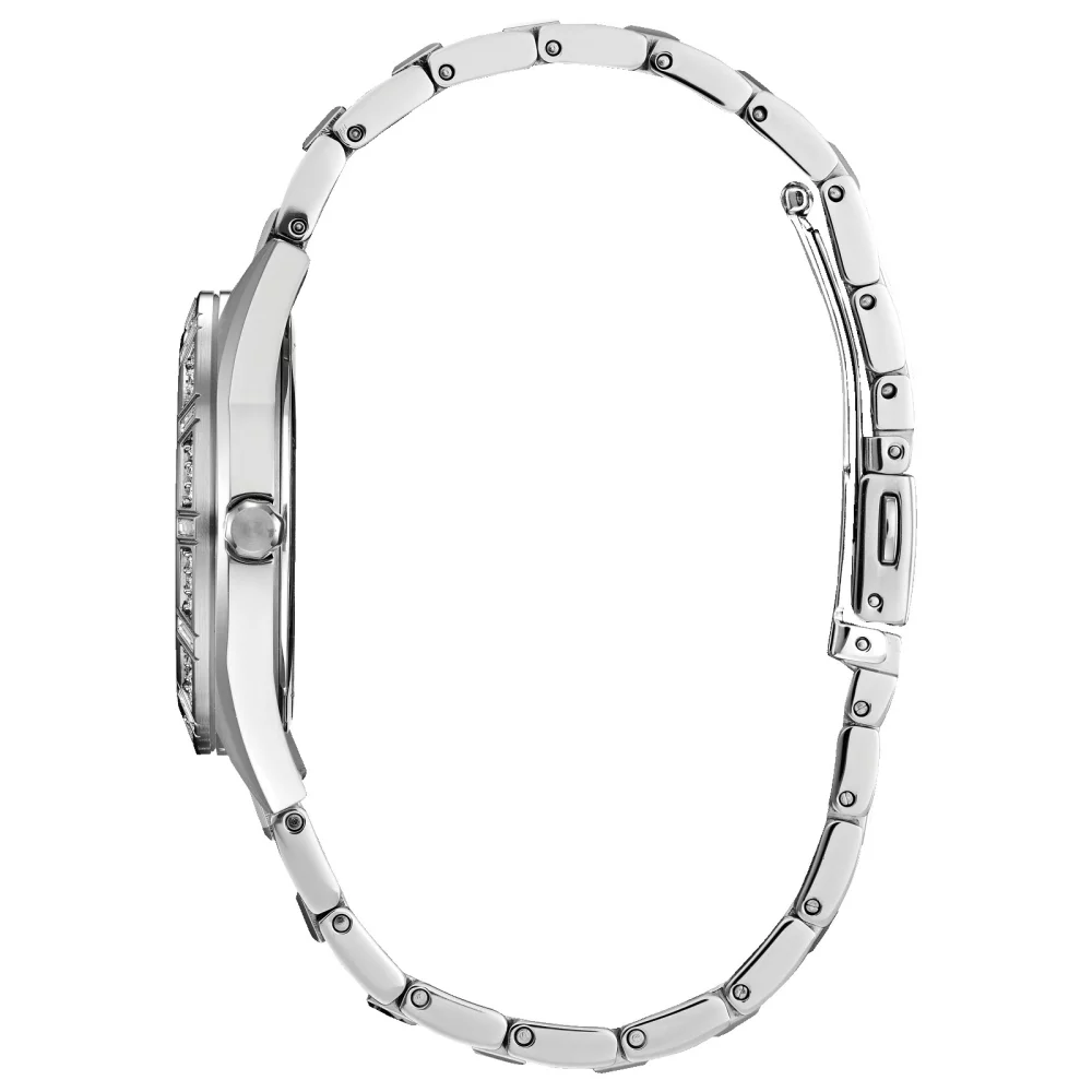 Montre Citizen® Silhouette Crystal pour femme en argent avec cadran bleu rond (34 mm)