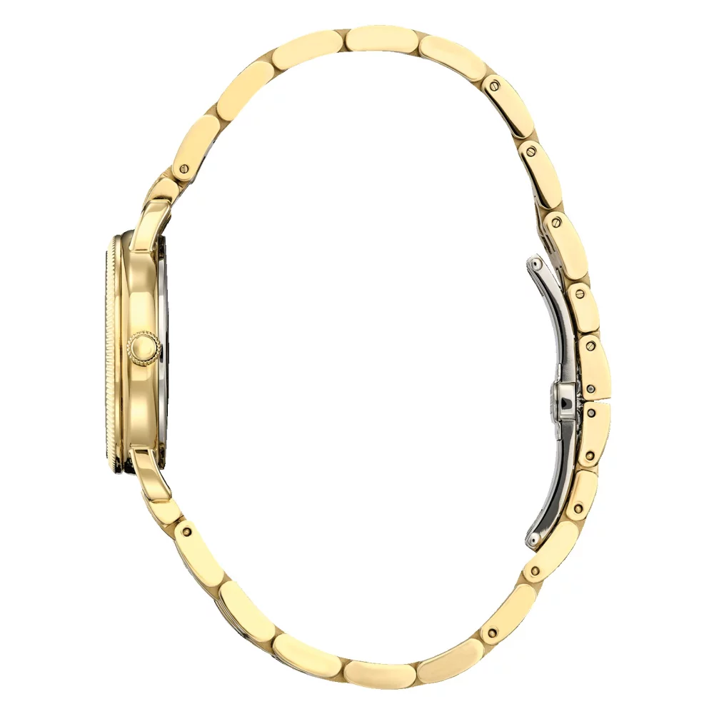 Montre analogique Citizen® pour femme avec bordure de pièce classique en or.
