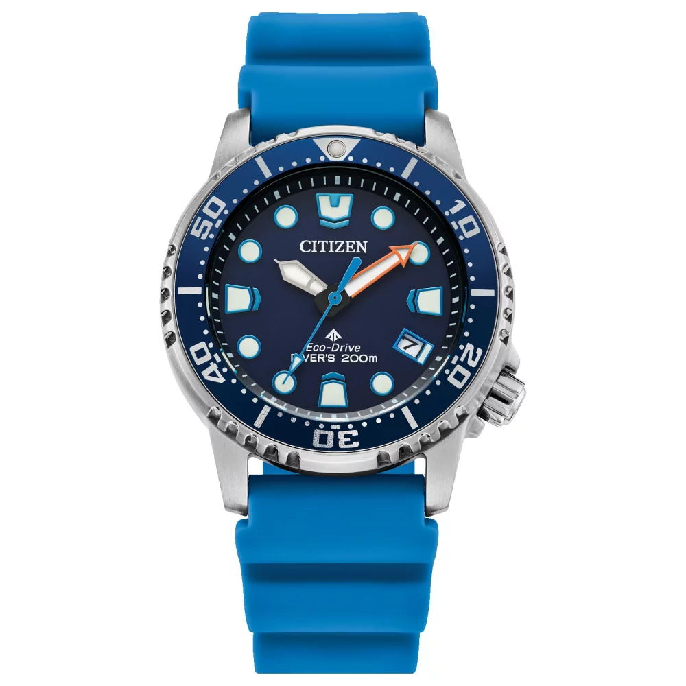Citizen® Promaster Sea Collection Men's Silver Professional Diver Watch w/Round Deep Blue Dial