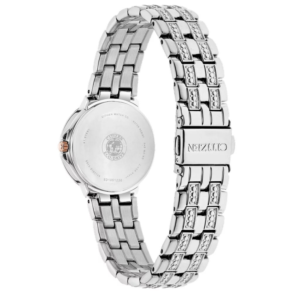 Montre Citizen® Silhouette Crystal pour femme en argent avec cadran à motif