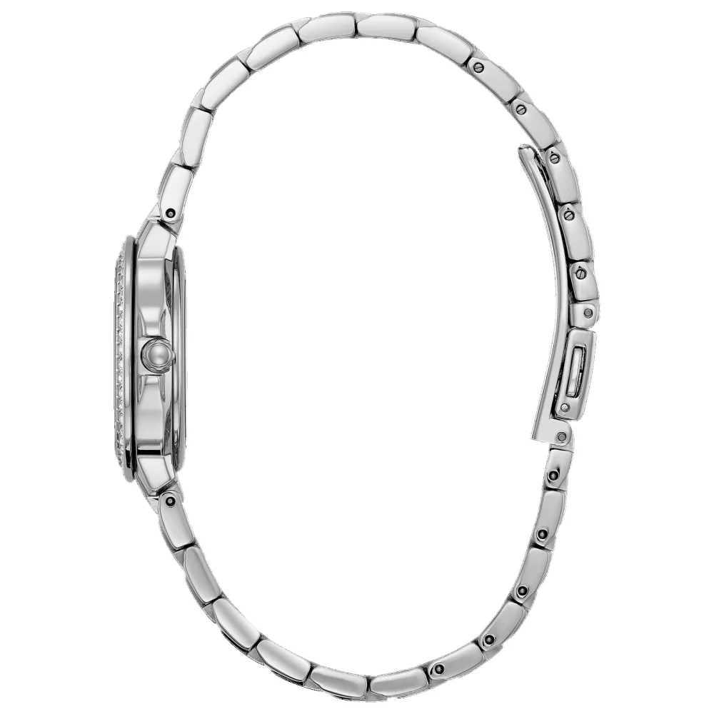 Citizen® Silhouette Crystal Women's Silver Watch w/Patterned Dial