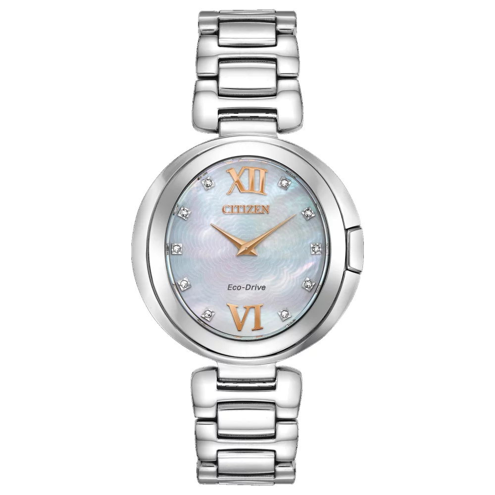 Montre pour femme de la collection Citizen® Capella en argent avec cadran nacre.