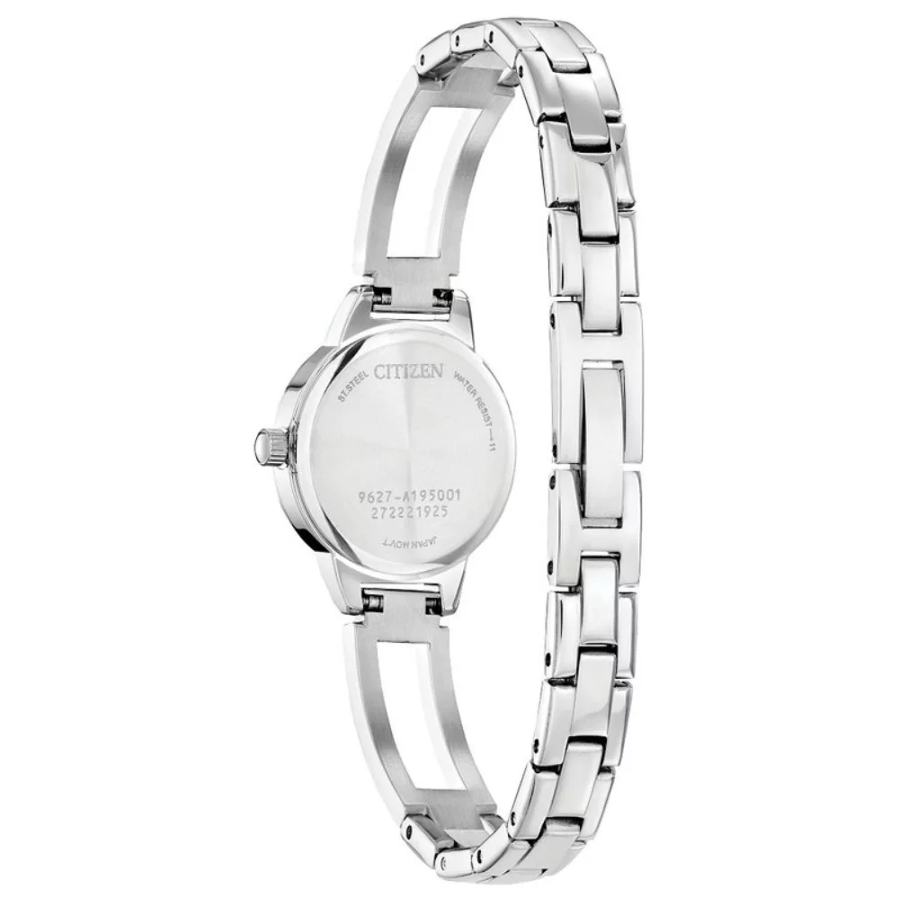 Montre Citizen® pour femme en acier inoxydable argenté avec cristaux.