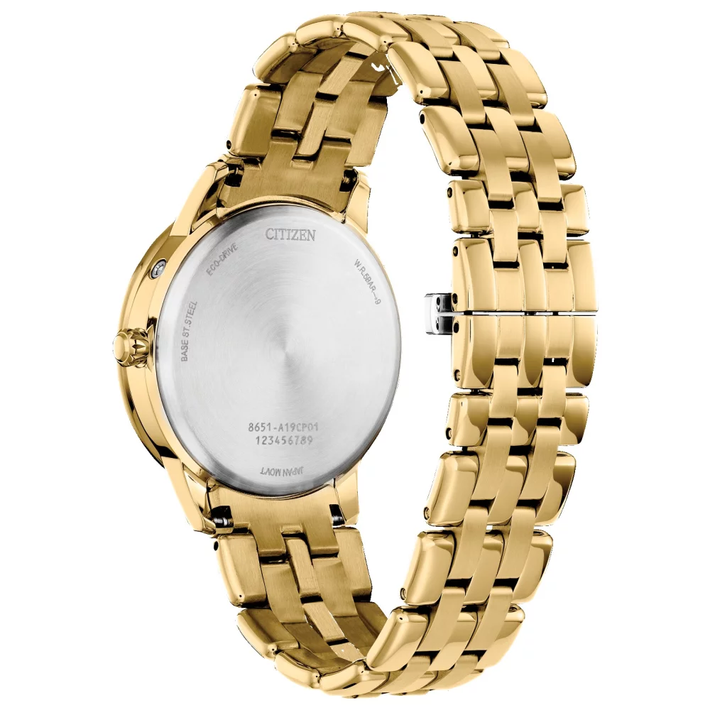 Montre Citizen® pour femme en or avec calendrier et indicateur de lune