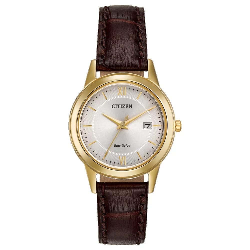 Collection Citizen® Corso Montre Classique pour Femme en Or avec Bracelet en Cuir