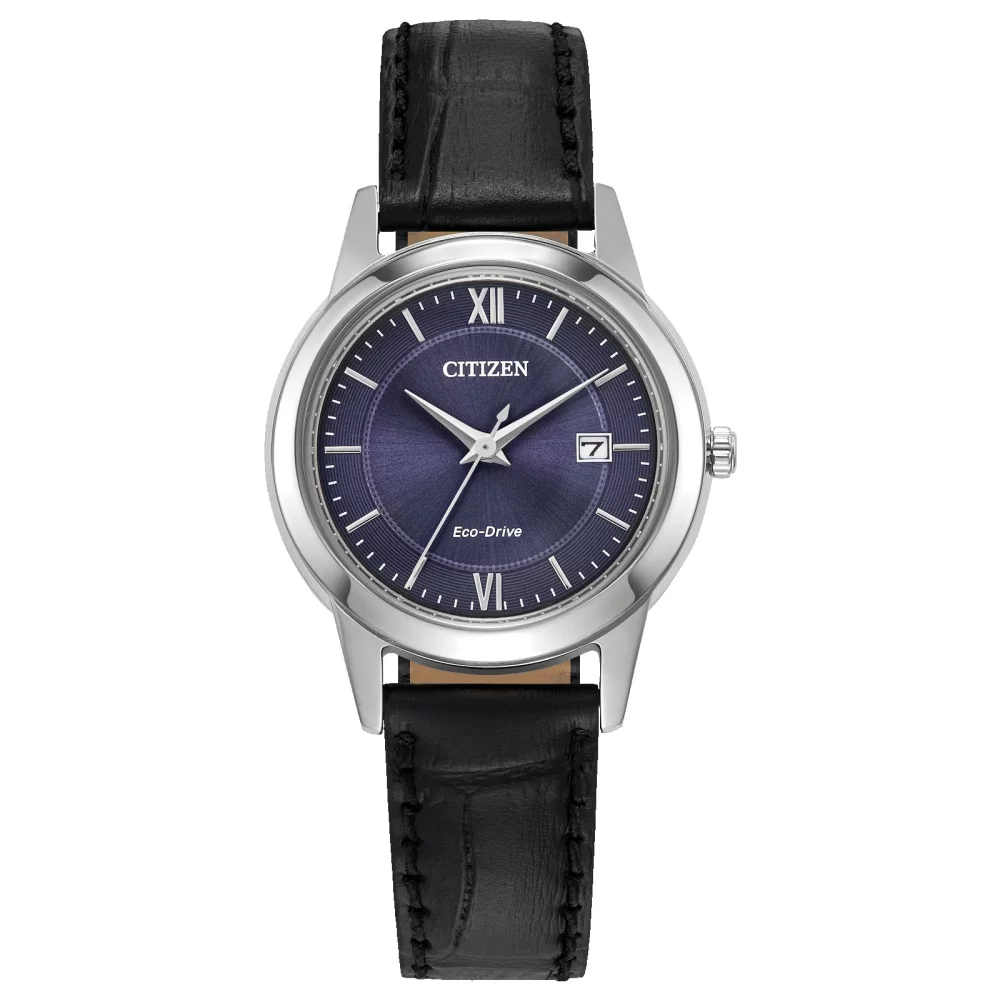 Montre classique Citizen® pour femme en argent avec bracelet en cuir