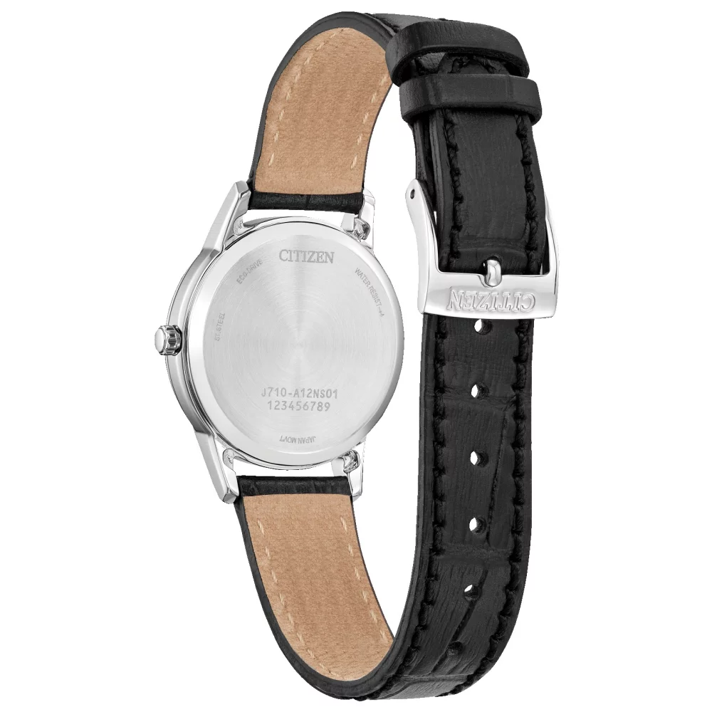 Montre classique Citizen® pour femme en argent avec bracelet en cuir