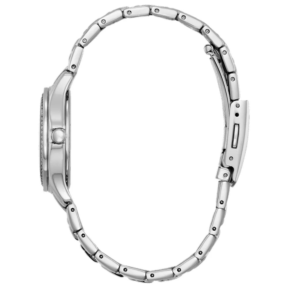 Citizen® Silhouette Crystal Women's Silver Watch w/Round Pink Dial