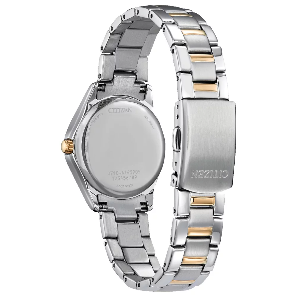 Citizen® Silhouette Crystal Women's Two-Tone Watch w/Round White Dial