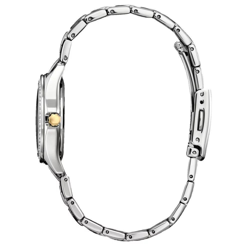 Montre pour femme Citizen® Silhouette Crystal en deux tons avec cadran blanc rond