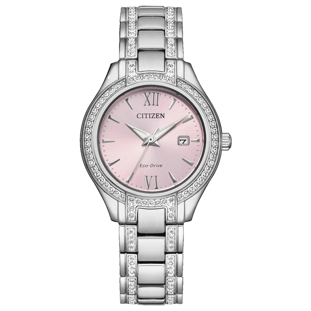 Montre Citizen® Silhouette Crystal pour femme en argent avec chiffres romains