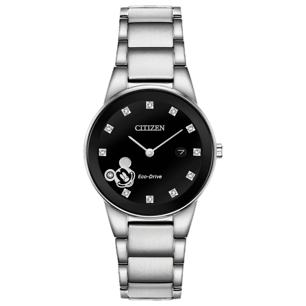 Montre Citizen® Disney© Collection pour femmes avec Mickey Mouse™ en argent et diamants.