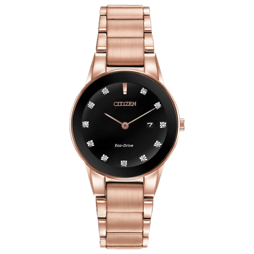 Montre Citizen® Axiom Collection pour femmes en or rose avec diamants