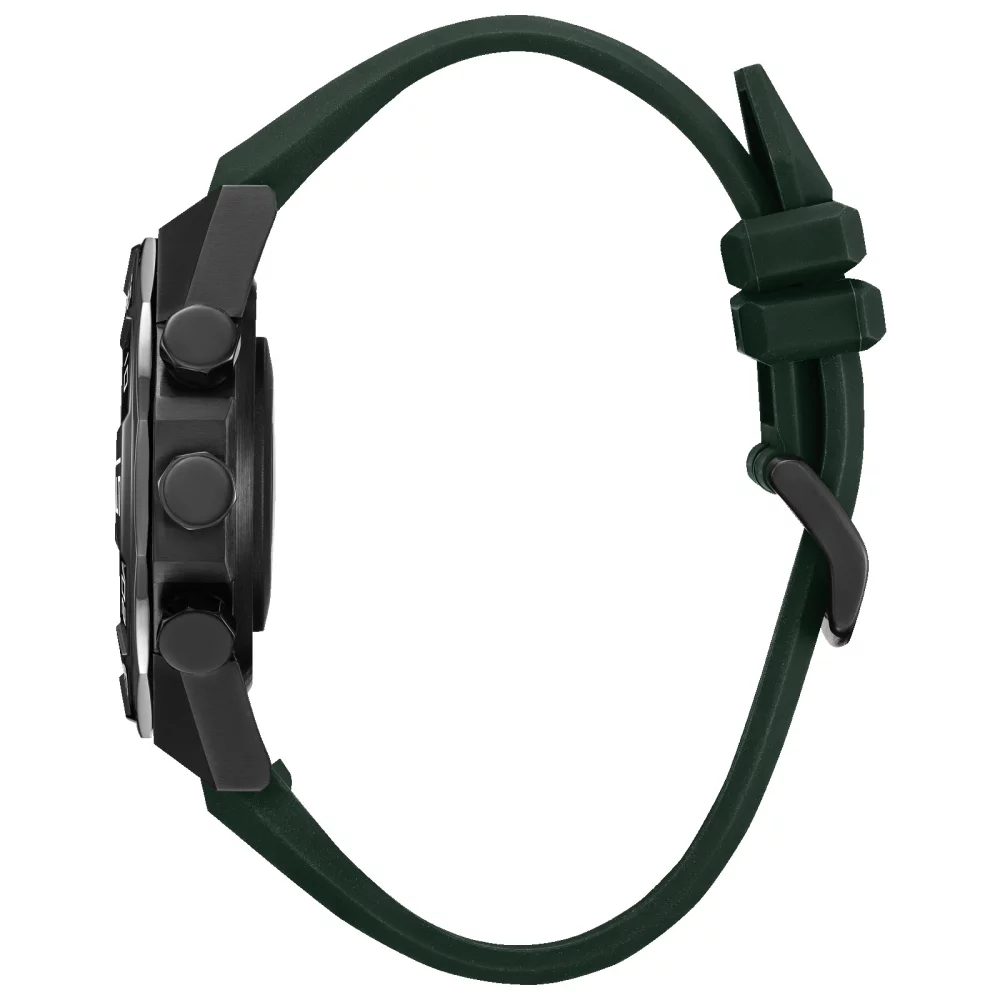 Collection de montres intelligentes Citizen® pour hommes, montre hybride intelligente CZ avec bracelet en silicone vert.