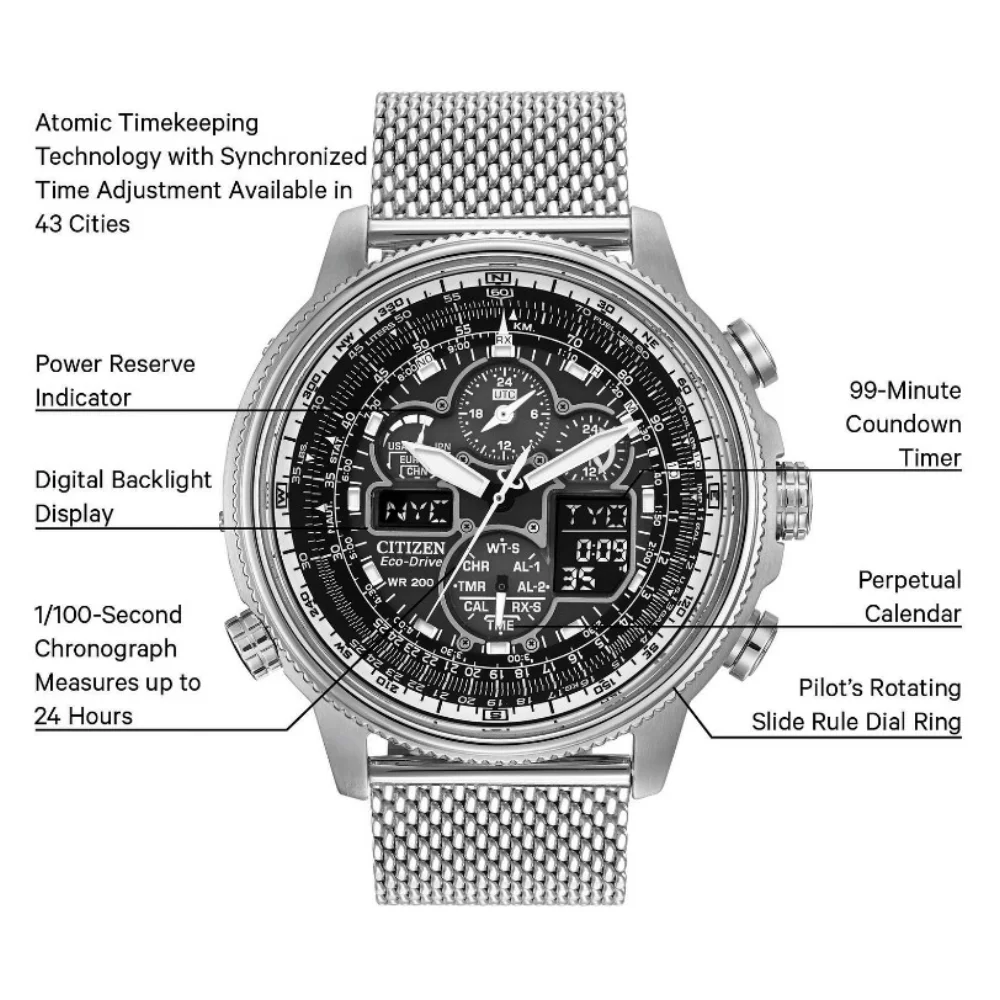 Montre Citizen® Promaster Air Collection Navihawk A-T pour homme en argent