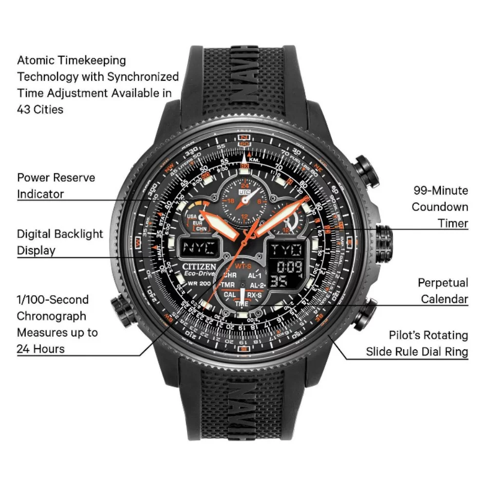 Montre Citizen® Promaster Air Collection Navihawk A-T pour hommes en noir