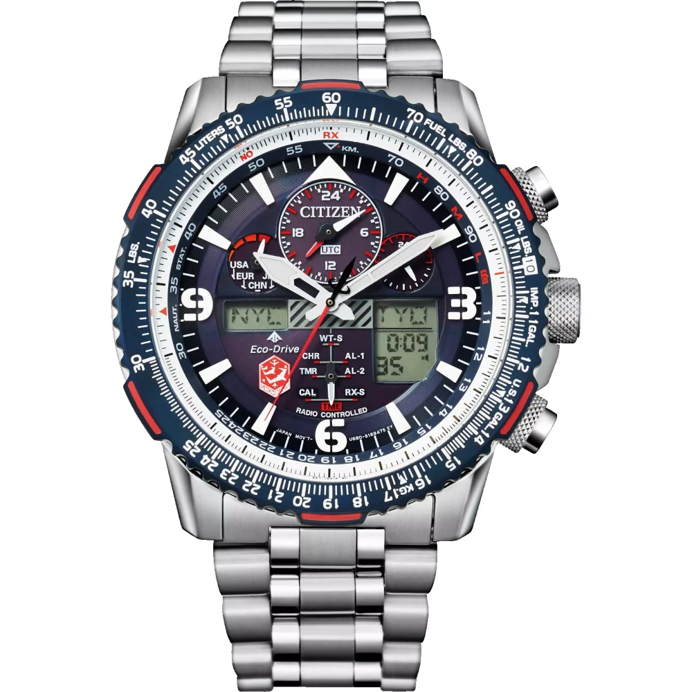 Montre Citizen® Promaster Air Collection pour homme, modèle Snowbird Skyhawk A-T en argent.