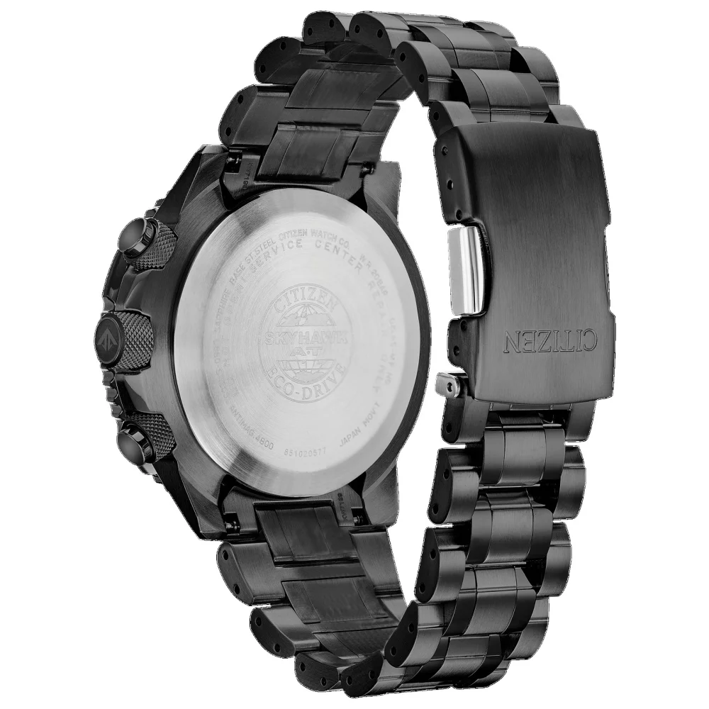 Montre Citizen® Promaster Air Collection pour homme Skyhawk A-T en noir avec des accents orange.