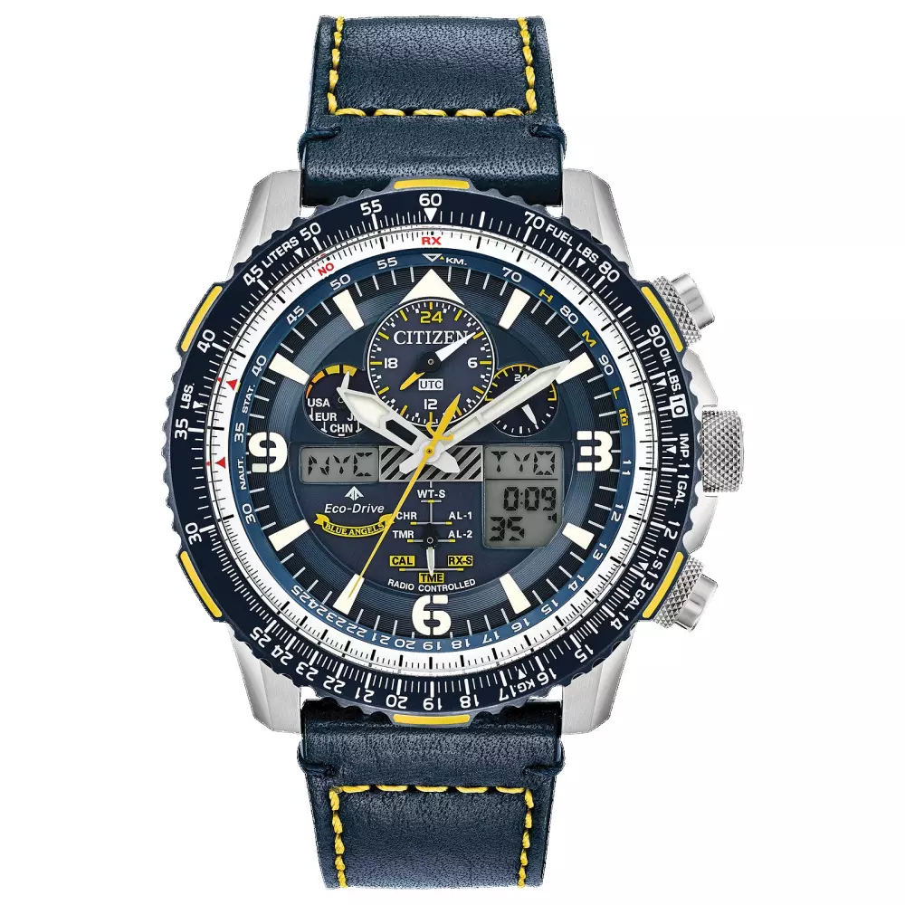 Citizen® Promaster Air Collection Men's Blue Angels Skyhawk A-T Watch w/Leather Strap
