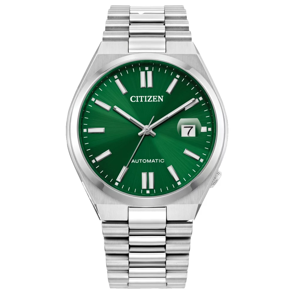 Montre automatique pour homme de la collection Citizen® "Tsuyosa" avec cadran rond vert.