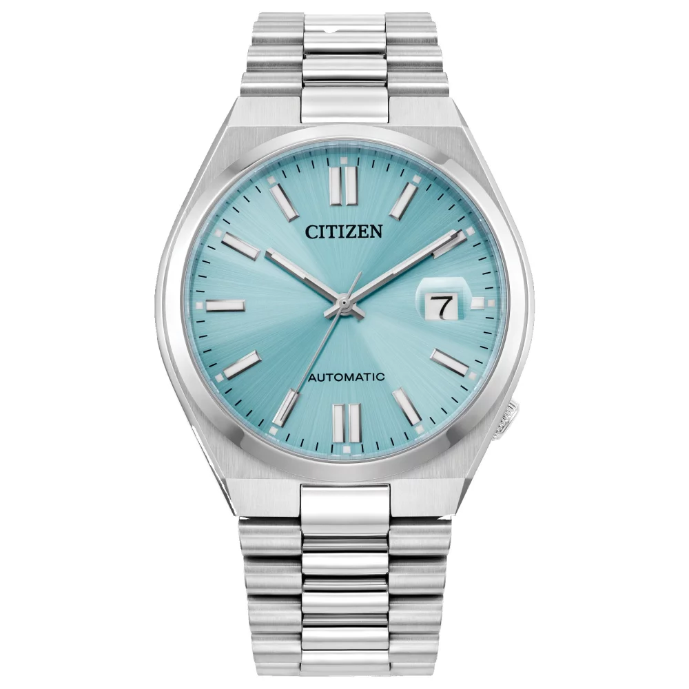 Citizen® "Tsuyosa" Collection Men's Automatic Watch w/Round Aqua Blue Dial