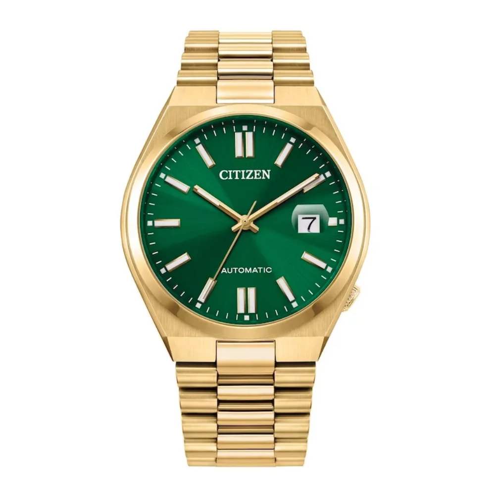 Montre automatique pour homme de la collection Citizen® "Tsuyosa" avec cadran rond vert.