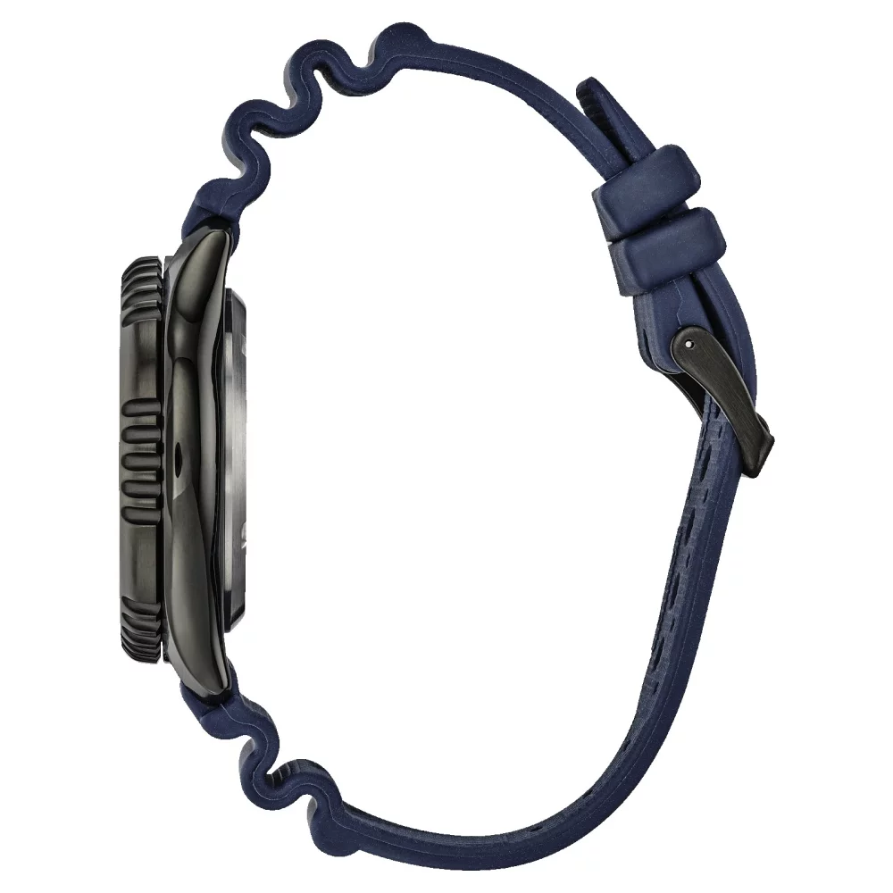 Montre Citizen® Promaster Dive Automatic Collection pour homme avec bracelet en polyuréthane noir et bleu.