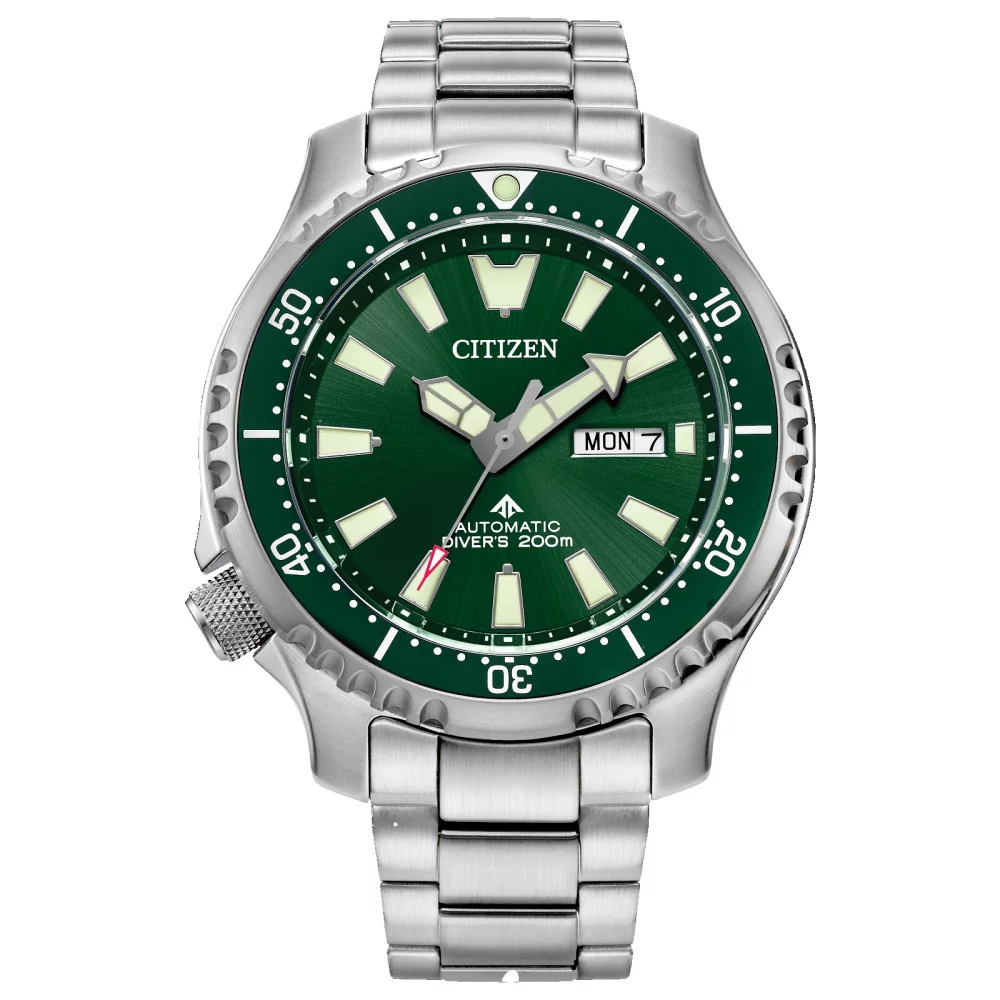 Citizen® Promaster Dive Automatic Collection Men's Silver Watch w/Round Green Dial