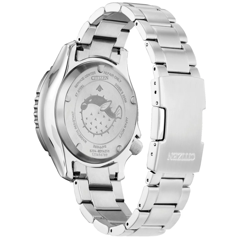 Montre Citizen® Promaster Dive Automatic Collection pour homme en argent avec cadran noir rond.