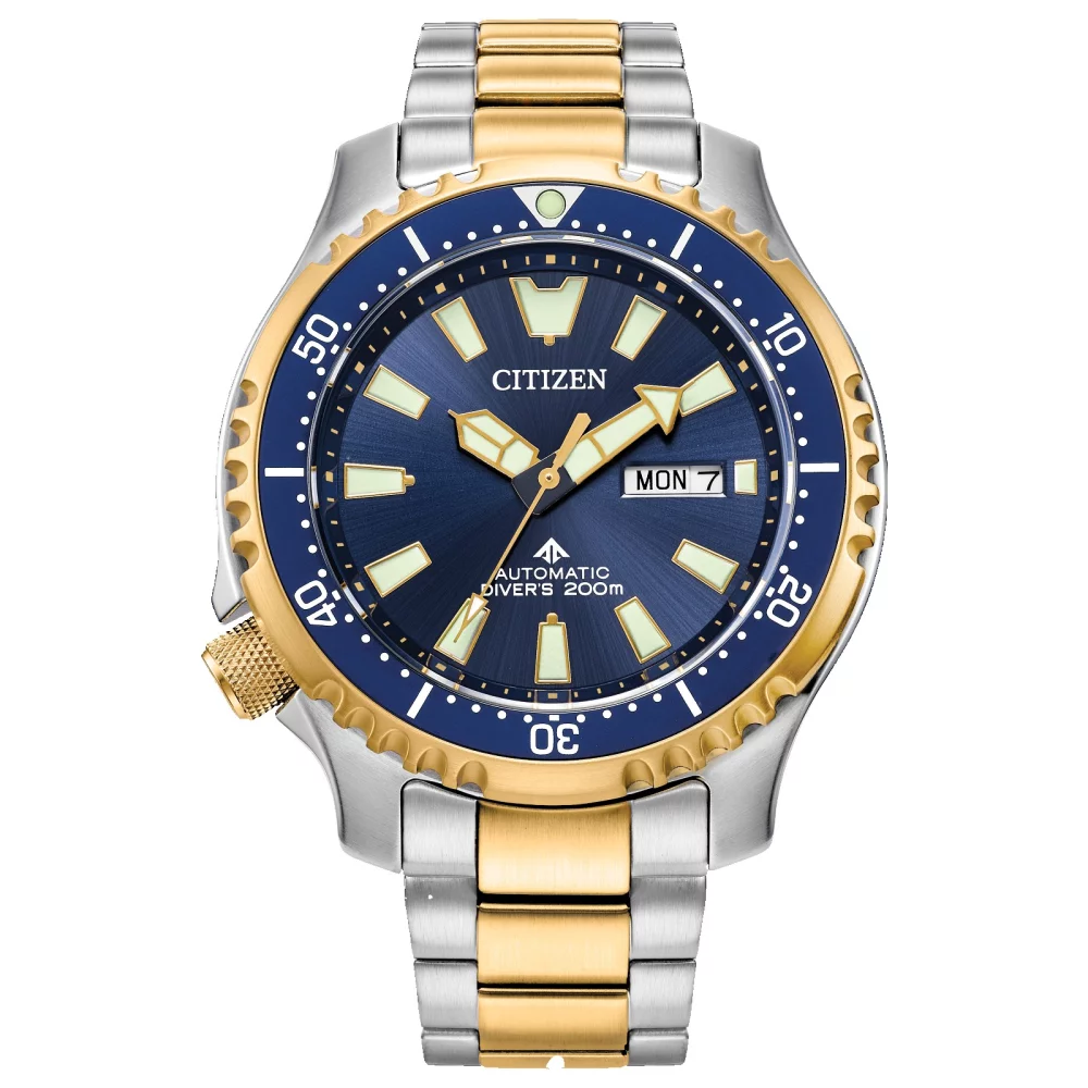Citizen® Promaster Dive Automatic Collection Men's Two-Tone Watch w/Round Blue Dial