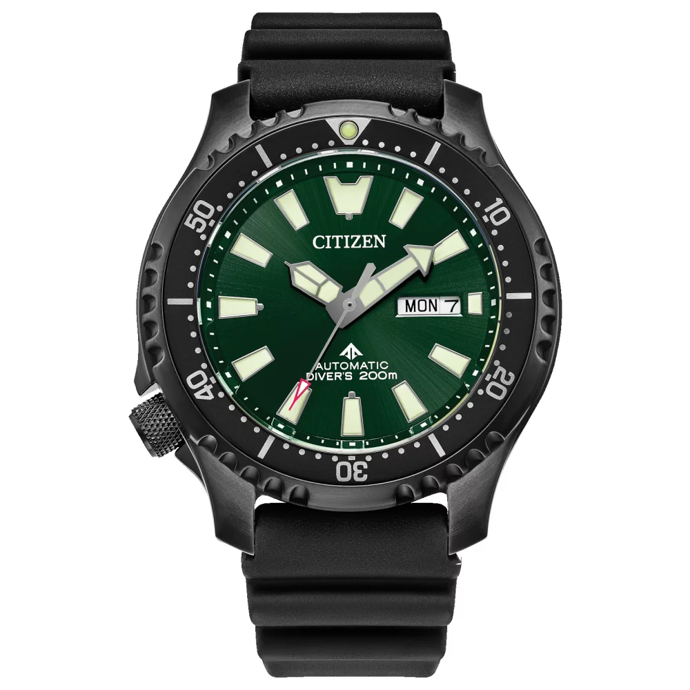 Montre Citizen® Promaster Dive Automatic Collection pour homme avec cadran rond vert.