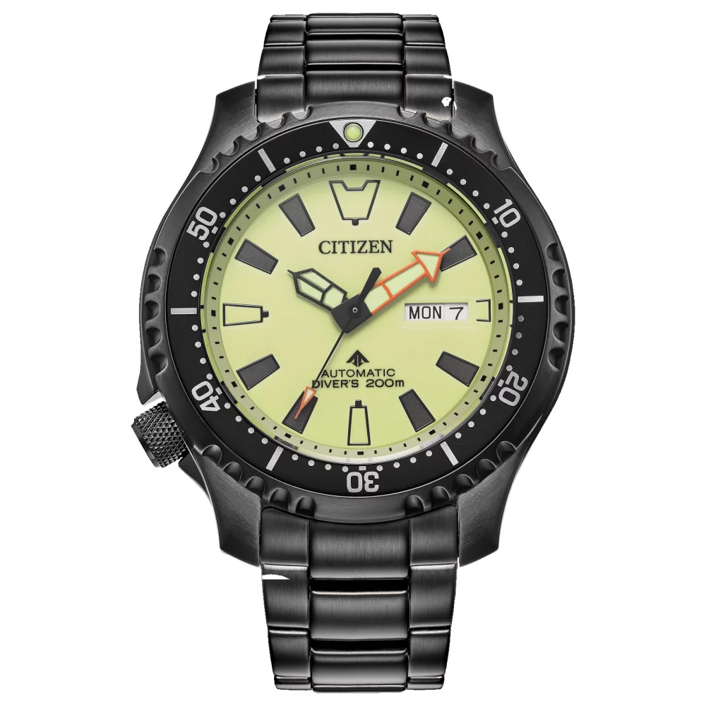 Montre Citizen® Promaster Dive Automatic Collection pour homme avec cadran entièrement lumineux en noir.