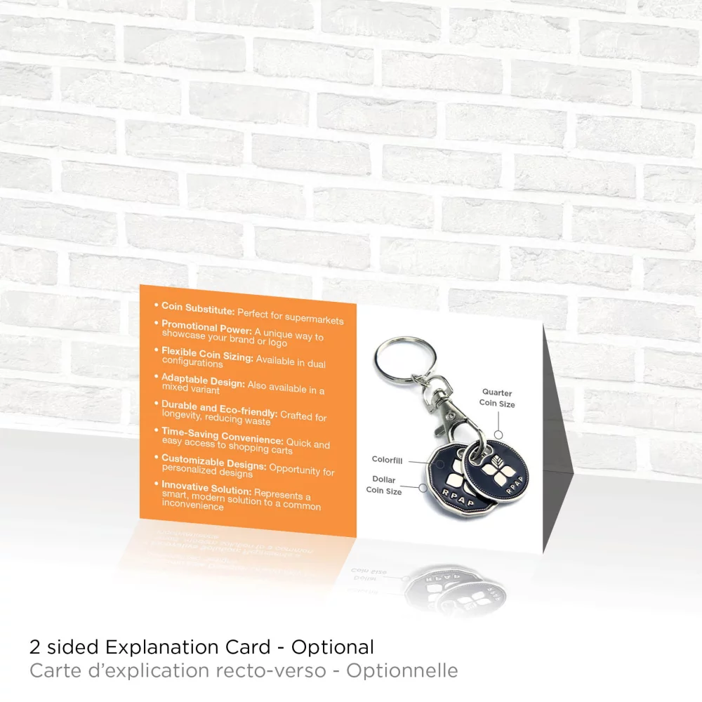 Jeton de chariot d'achat (1 pièce de 25 cents et 1 pièce de 1 dollar)