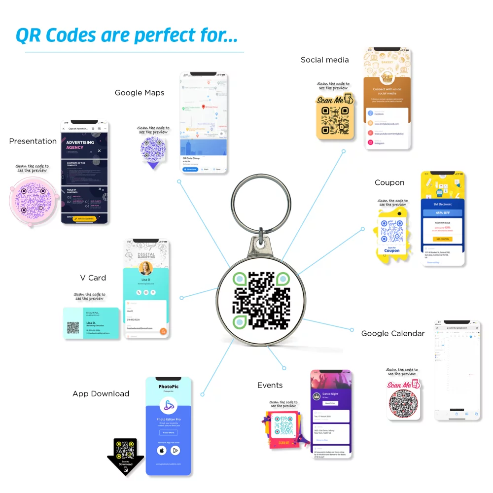 Qr Code Key Chain Custom Shape