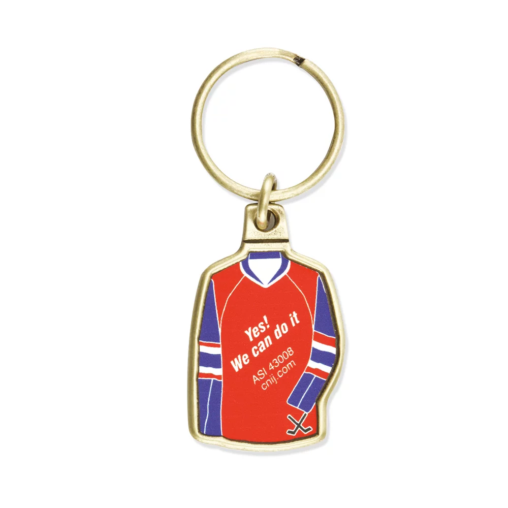 Porte-clés en forme de maillot de hockey (1 1/8" x 1¾")