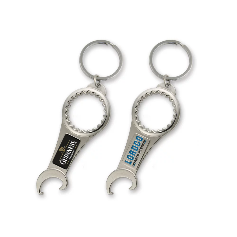 2-in-1 Stock Shape Bottle Opener Key Chain