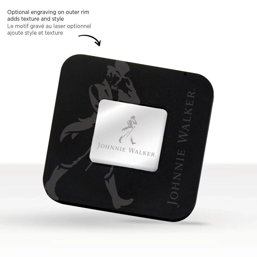 Sous-verre carré gravé unique