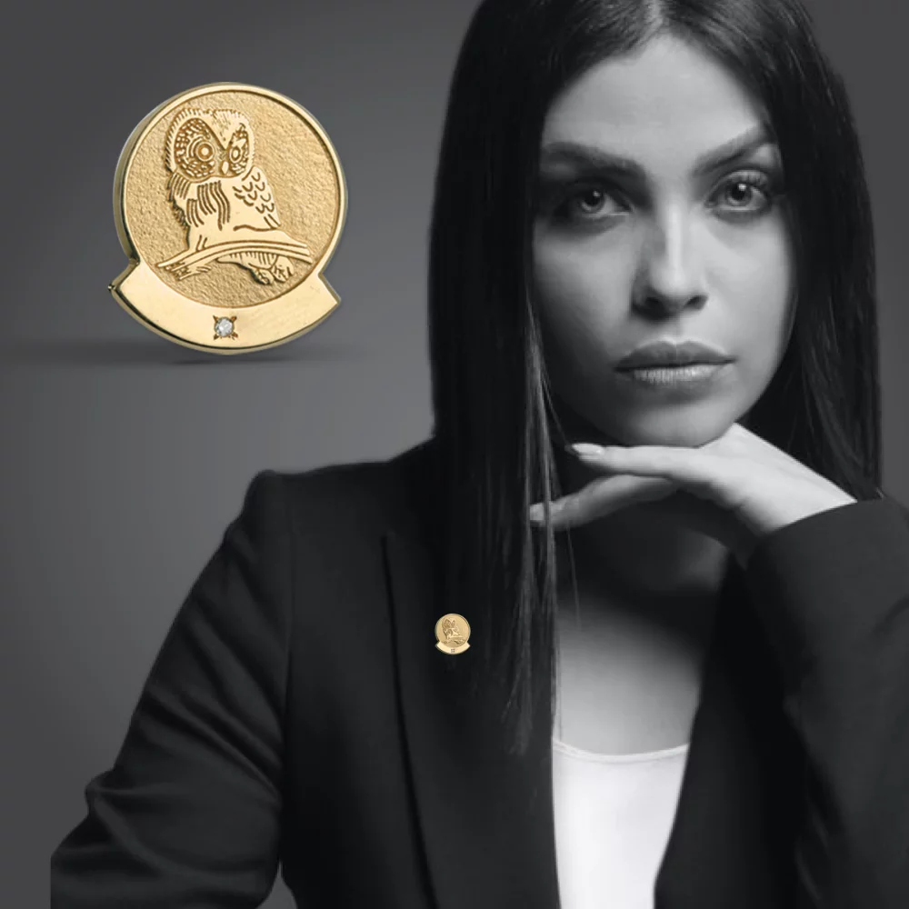 Épinglette de revers en or 10 carats (jusqu'à 0,5 pouce)