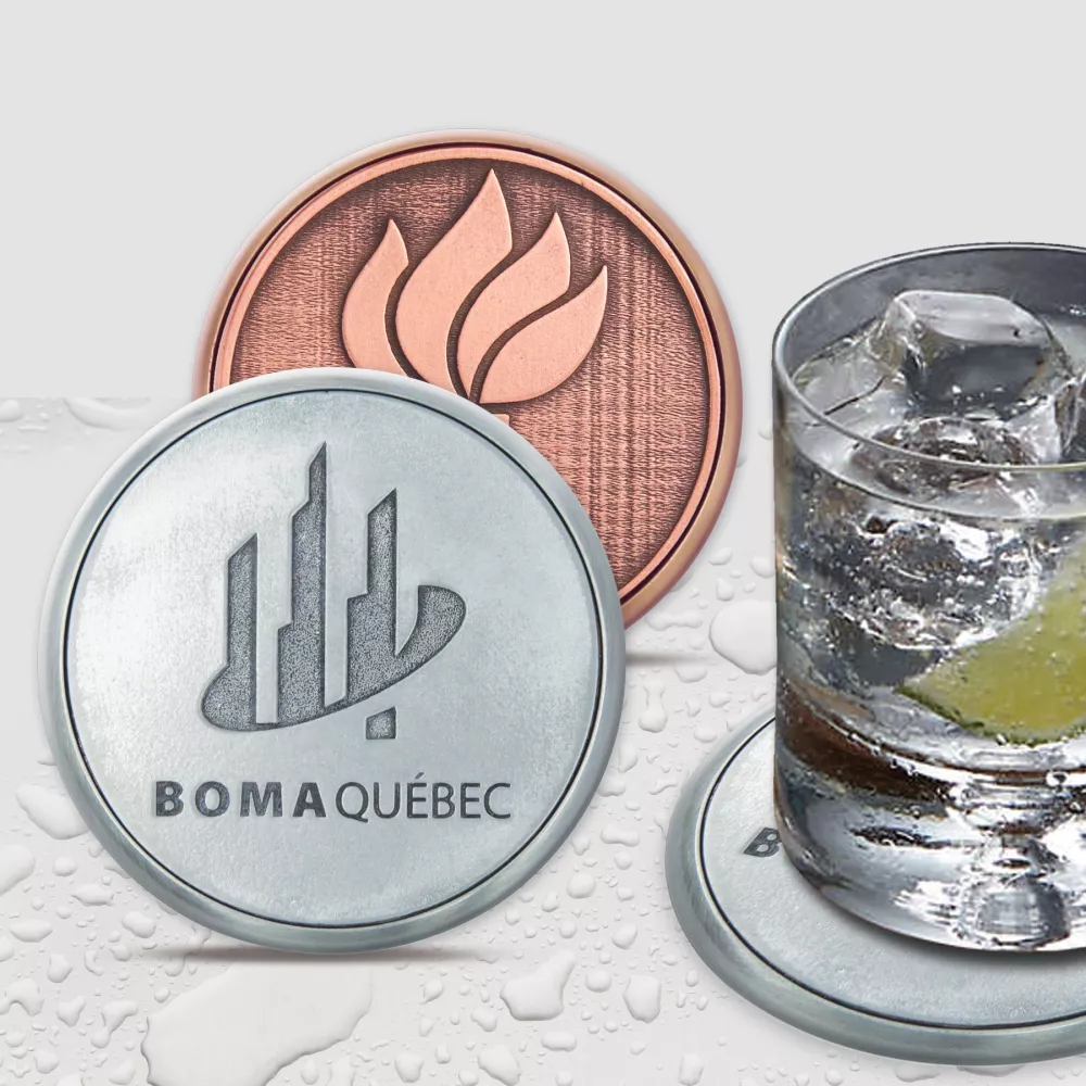 Sous-verre en métal de forme personnalisée