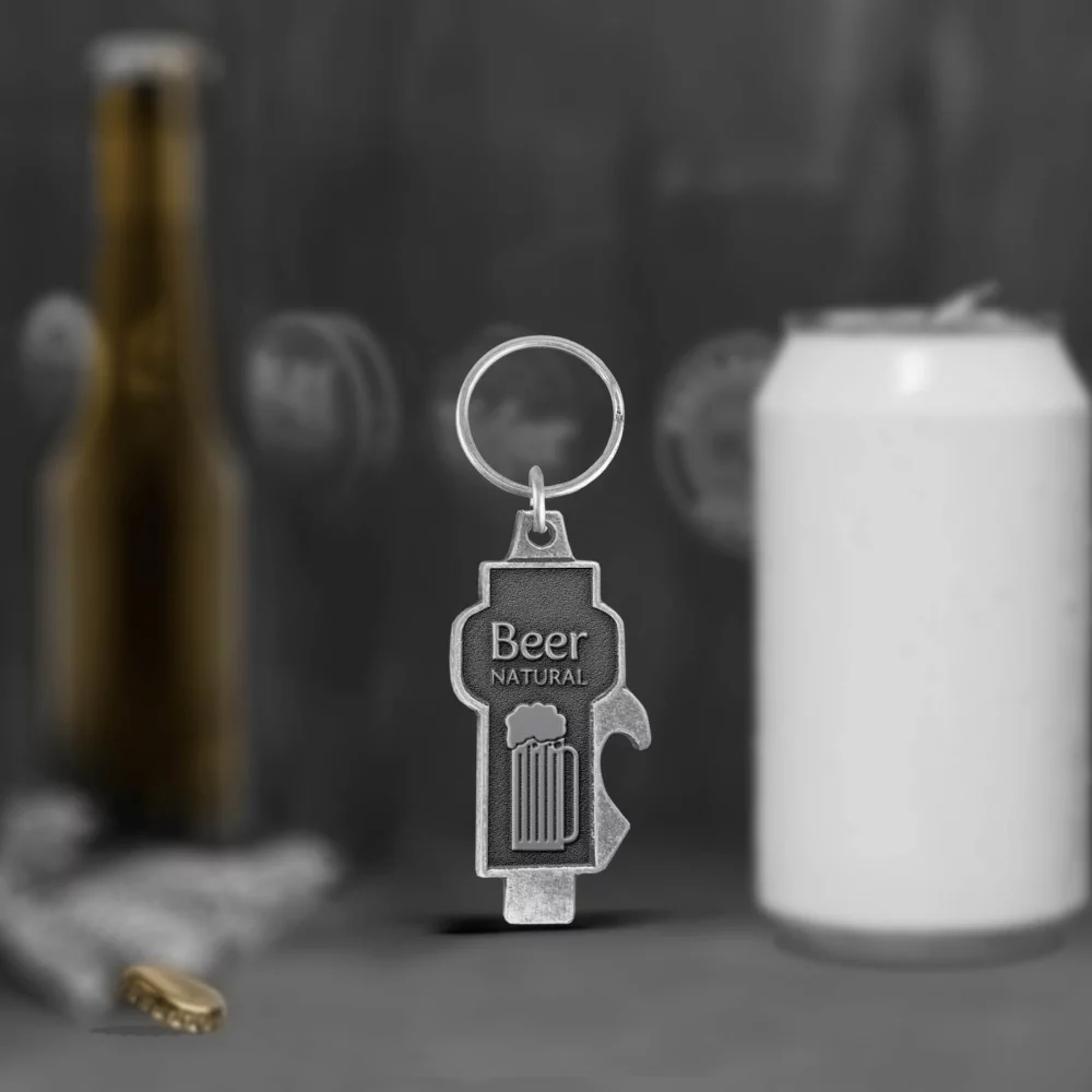 Custom 2 in 1 Can and Bottle Key Chain Opener (Econo)