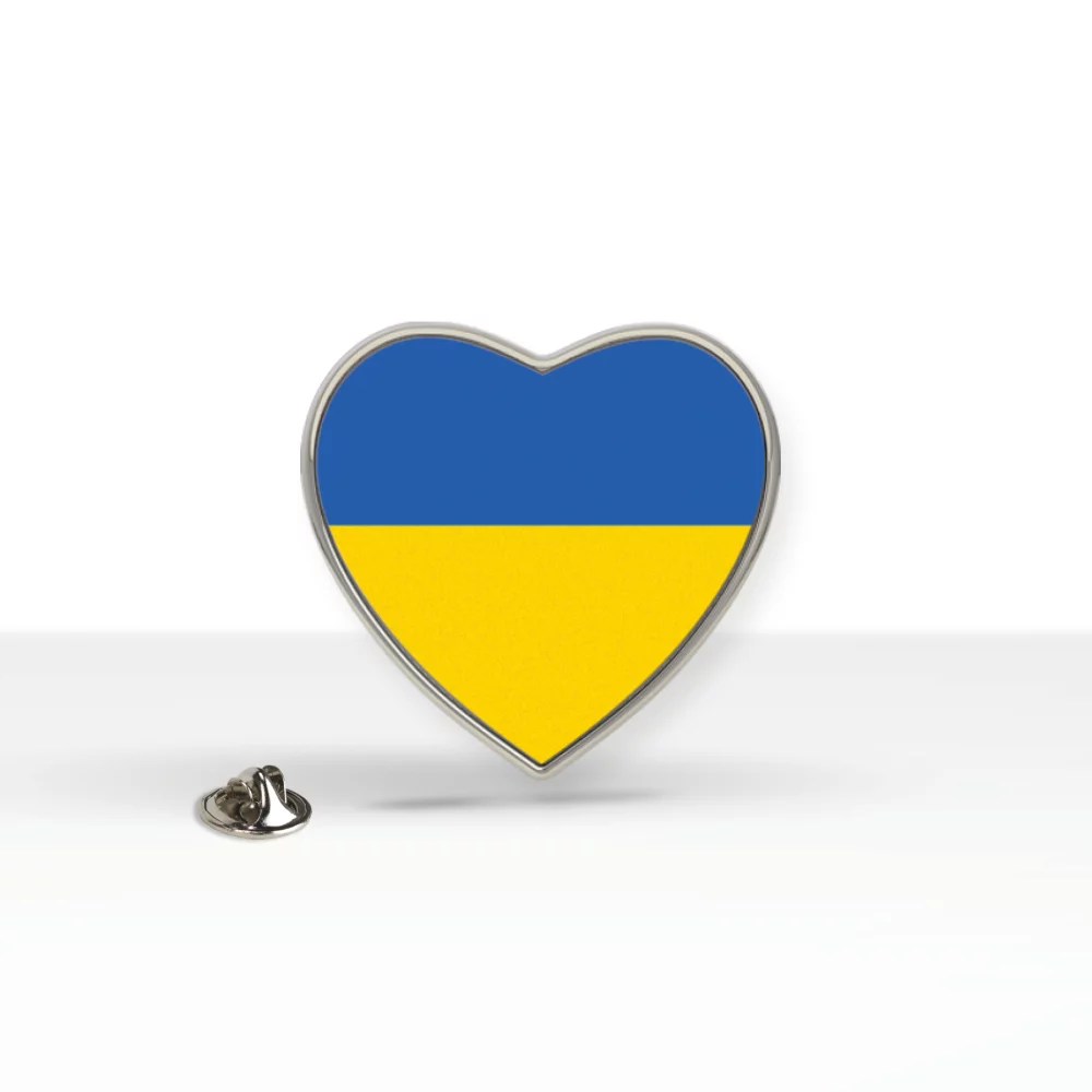 Insigne de soutien à l'Ukraine Express Lapel (cœur de 1"x1")