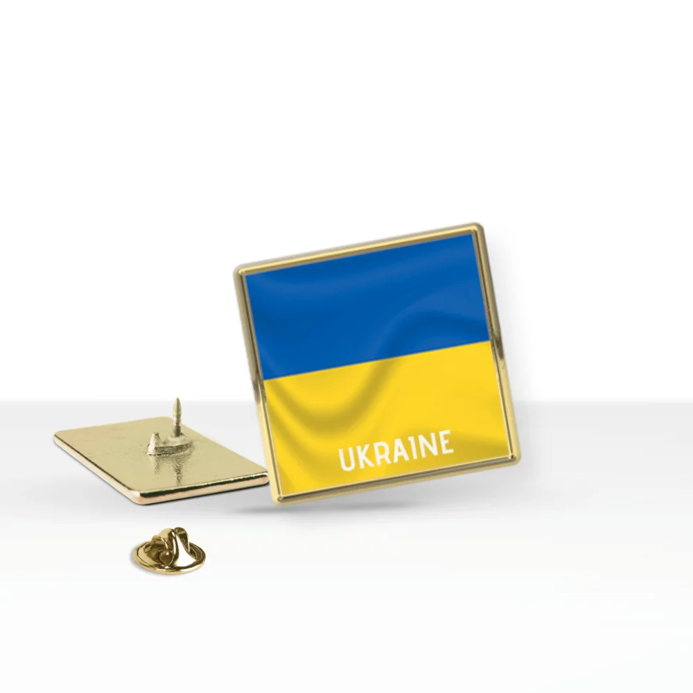 Insigne de soutien à l'Ukraine Express (3/4" x 3/4" carré)