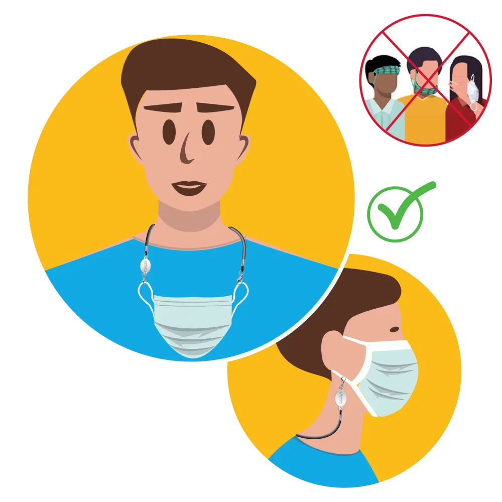 Mask Necklace with laser engraved charm